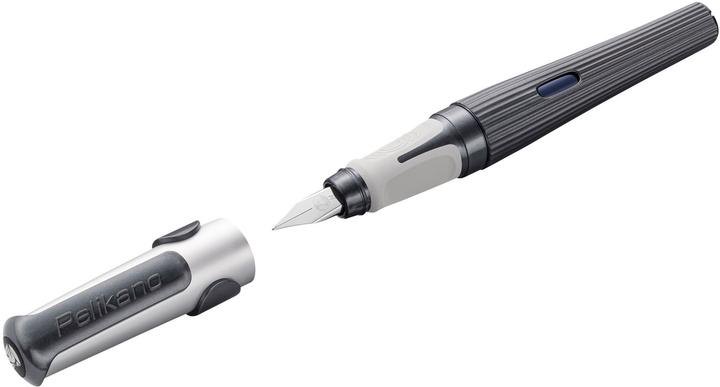Actual product image Pelikan Fountain pen o structure P480M, grey barrel with grooved structure, ergonomic soft grip zone (Grey, 1x)