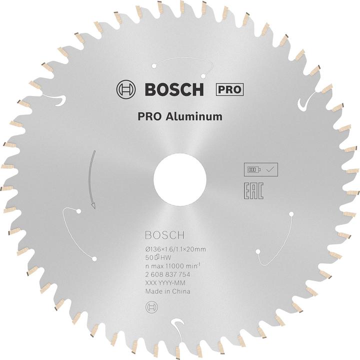 Produktbild Bosch Professional Zubehör PRO Aluminium cordless Kreissägeblatt, 136 x 1,6 x 20 mm