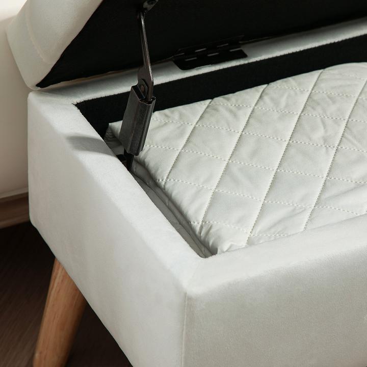 Image du produit Homcom Sitzbank Polyester, Schaumstoff Weiss (80 cm)