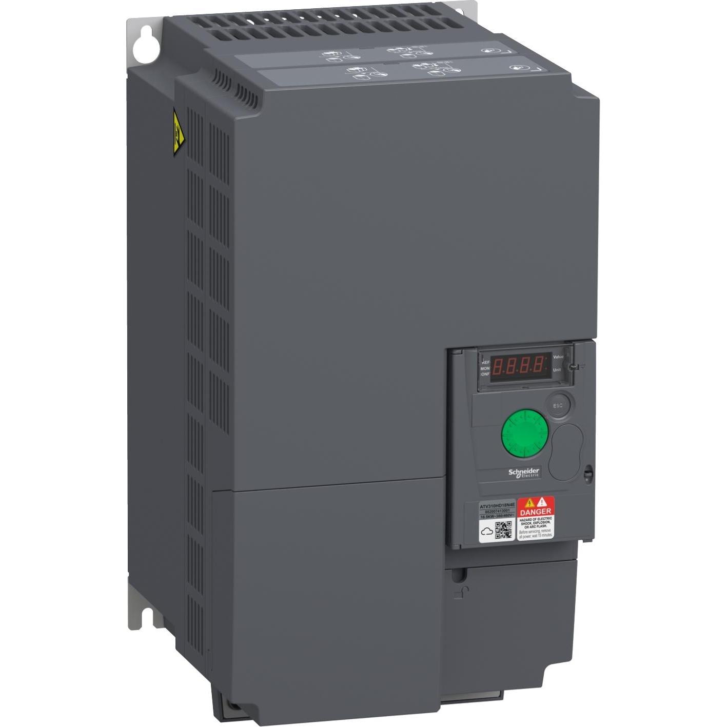Schneider, Convertitore di frequenza, Inverter, Easy Altivar 310, 18,5kW, 380-460V AC, trifase, senza filtro ATV310HD18N4E