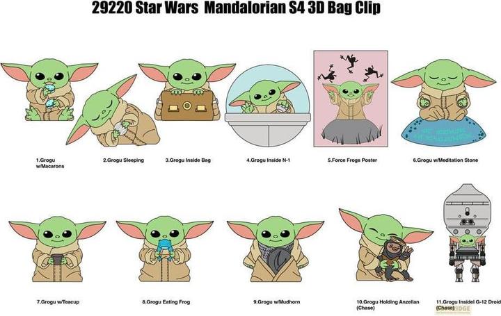 Monogram Int. Star Wars 3D PVC-Taschenanhänger Best of Grogu Serie 1 Display (24)