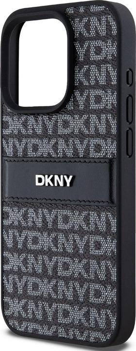 Actual product image DKNY DKHCP14XPRTHSLK iPhone 14 Pro Max 6.7" czarny/black hardcase Leather Mono Stripe & Metal Logo (Apple iPhone 14 Pro Max)