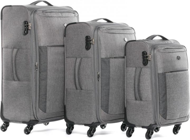 Produktbild Fergé Kofferset Weichschale 3 teilig Grau und Dunkelgrau (110 l)