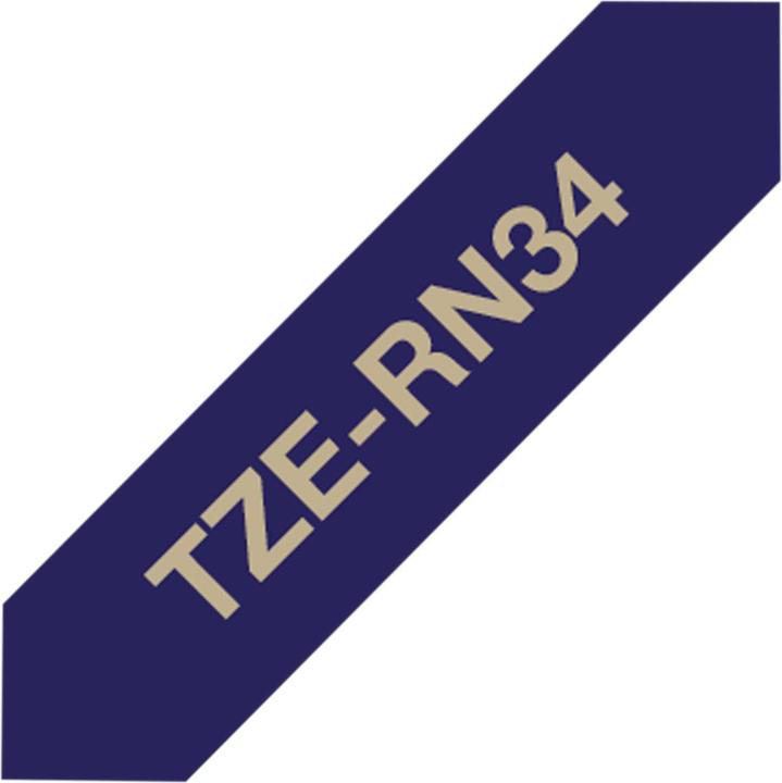 Produktbild Brother TZe-RN34 (1.20 cm, Blau, Gold)