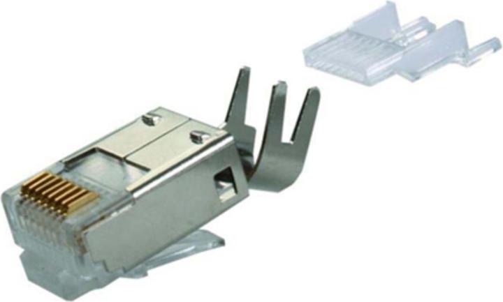 Image du produit Telegärtner Cat.6 RJ45 plug, entièrement blindé, MP8 FS modular plug 8-pin without grommet, with wire presorting (Câble réseau Connecteur)