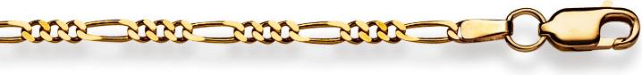Image du produit Natsumi Schmuck Collier en or jaune 18K/750 Figaro 2.3mm (750/18 K Or jaune, 40 cm)