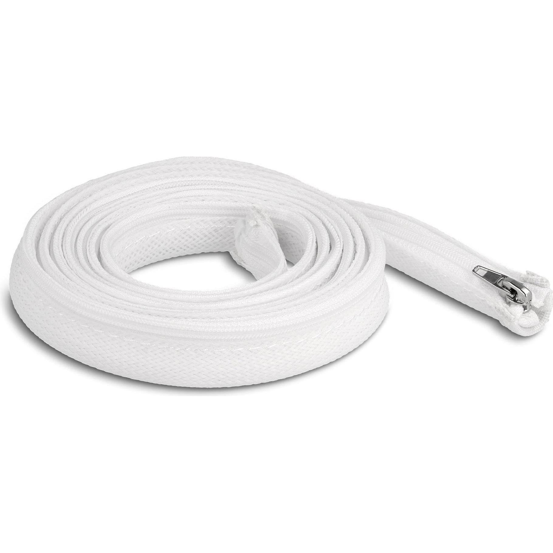 Delock, Kabelschutz + Kabelführung, Geflechtschlauch mit Reissverschluss hitzebeständig 2 m x 20 mm weiss (Kabelschlauch...