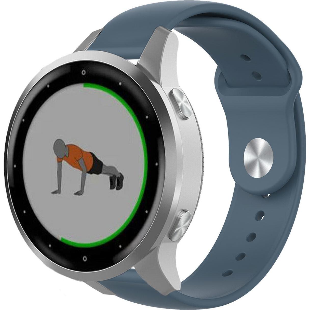 Strap-it Sportarmband (18 mm, Silikon, vivoactive 4S), Uhrenarmband, Grau