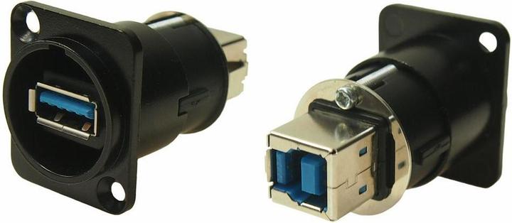 Produktbild RS PRO Durchführungsadapter, USB-A 3.0-Buchse - USB-B 3.0 Buchse