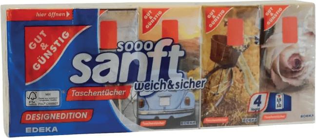 Produktbild Gut & Günstig Taschentuch 4-lagig 150ST weiss