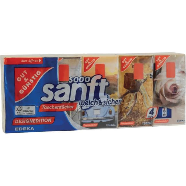 Gut & Günstig, Fazzoletti + Salviette cosmetiche, Fazzoletti a 4 veli 150 pezzi bianchi