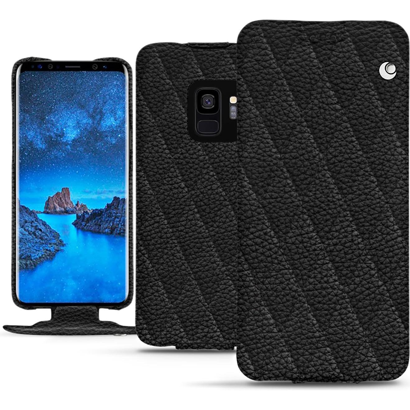 Noreve Lederschutzhülle vertikal (Samsung Galaxy S9), Smartphone Hülle, Schwarz
