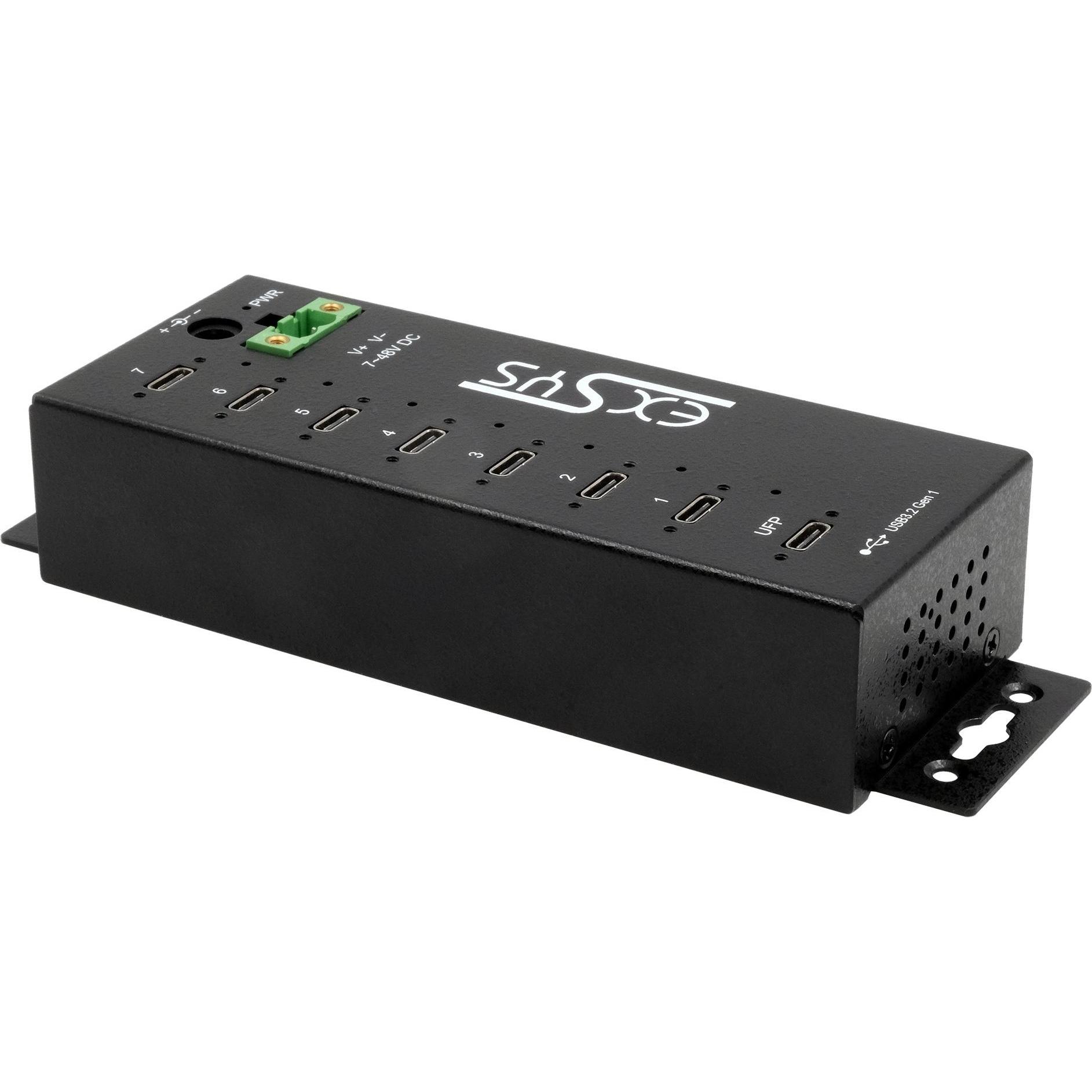Exsys Managed USB 3.2 Gen 1 Hub 7-Port (USB-C, 7 Ports), Dockingstation + USB Hub