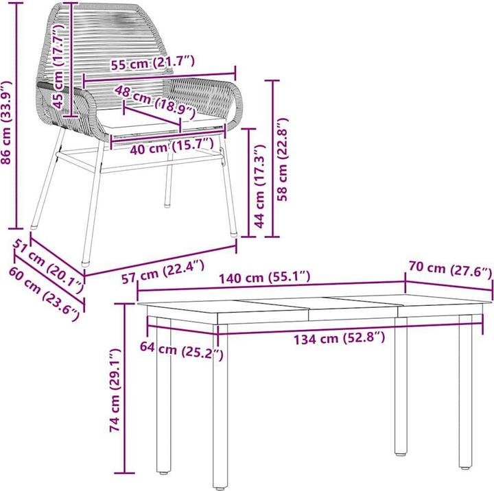 Produktbild vidaXL Garten Essgruppe
