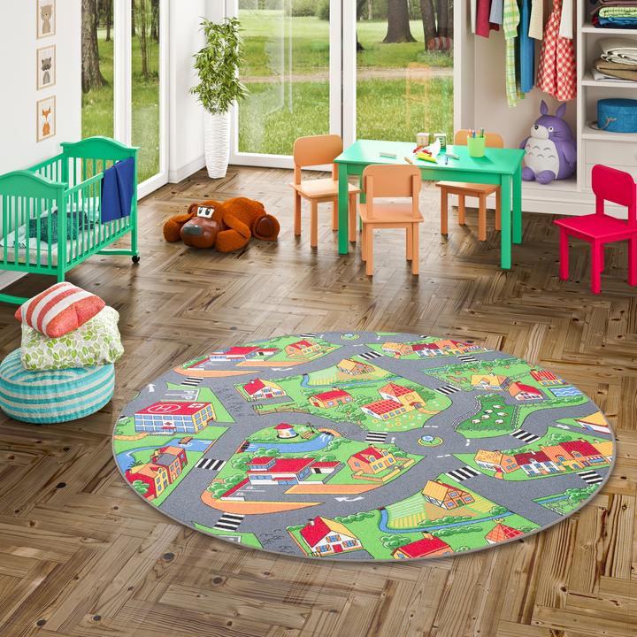 Immagine prodotto Snapstyle Tappeto da gioco per bambini Little Village Green Round (100 x 100 cm)