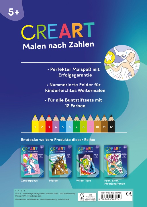 Immagine prodotto Ravensburger CreArt Pittura per numeri da 5: Il paese dell'arcobaleno