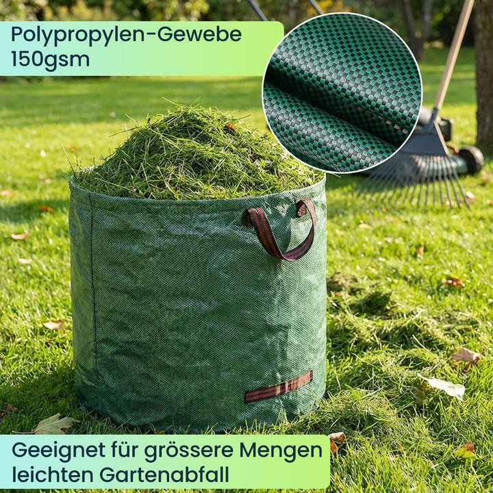Produktbild Ideoon XL Garten Abfallsack, 272 Liter, Ø 67 x 76 cm - stabile Grünschnittsäcke mit Doppelboden (272 l)