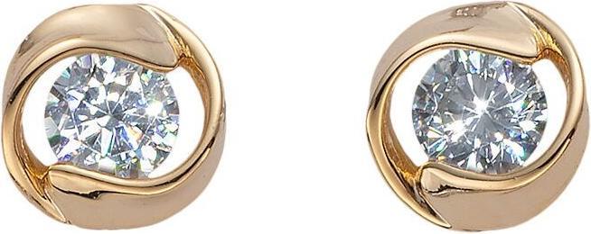 Image du produit Crystalp Boucles d'oreilles modernes plaquées or avec contour 42207.WHI.SG