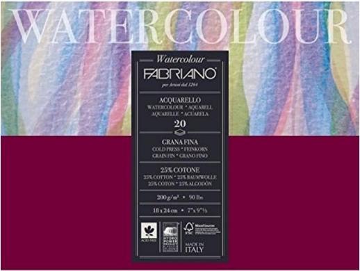 Actual product image Fabriano Aquarellblock (18 x 24 cm, Plain)