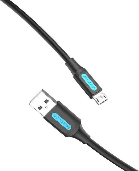Actual product image Vention USB 2.0 A to Micro-B 3A cable 0.5m COLBD black (0.50 m, USB 2.0)