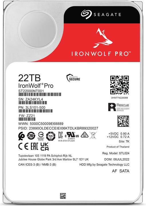 Produktbild Seagate IronWolf Pro High WRL (22 TB, 3.5", CMR)