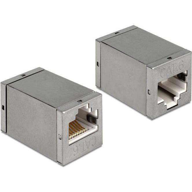 Delock Netzwerkkoppler, Elektronikkabel + Stecker, Grau