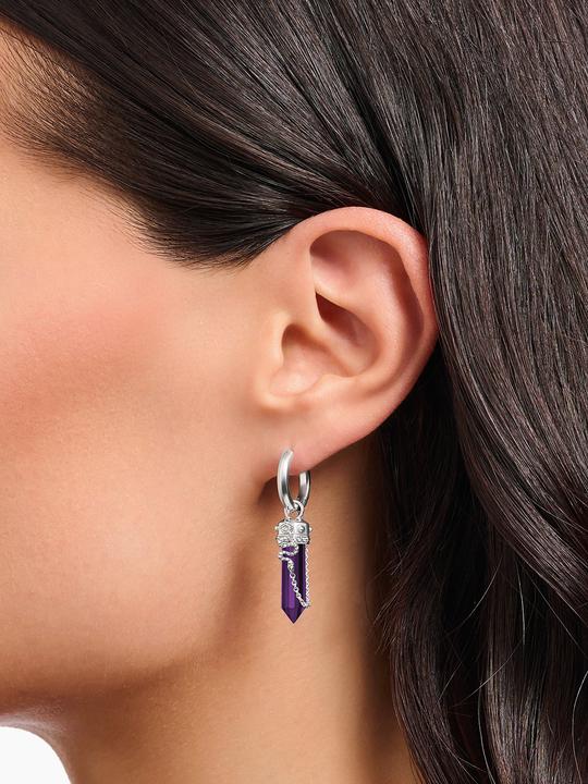 Immagine prodotto Thomas Sabo Creoli con ciondolo con ametista imitata in argento annerito (Argento 925/argento)