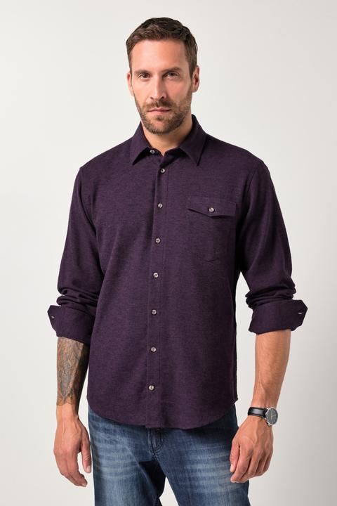 Actual product image JP1880 flannel shirt, long-sleeved, Kent collar, modern fit, up to 8 XL (4XL)