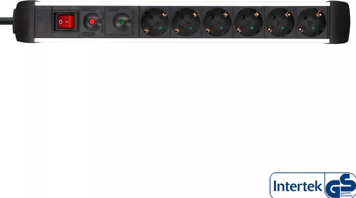 Actual product image InLine Aluminium socket strip (6x, CEE 7/3, 1.50 m)