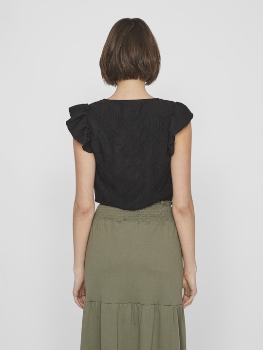 Actual product image Vila V-neck top with cropped sleeves (XS)