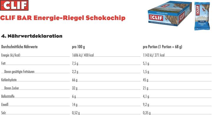 Actual product image Clif Bar Energy bar (Chocolate, 12 pcs., 816 g)