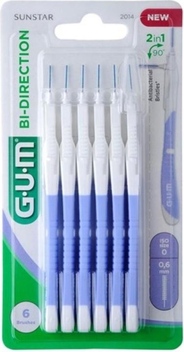 Actual product image GUM BI-Direction ISO 0 Interdental Brush for Rear Tooth Cleaning 0.6mm - Pack of 6 (6x, 0.60 mm)