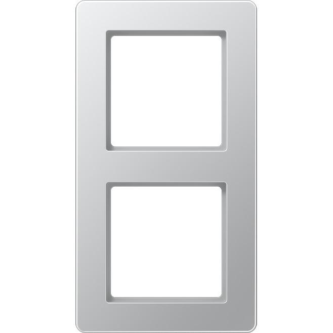 JUNG, Zubehör Schalterprogramm, Rahmen 2-fach waage/senkrecht AF 582 BF AL