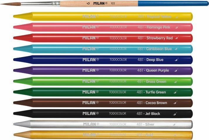 Produktbild Holzfreie Aquarellstifte 12 Farben + Pinsel (12 Farben, 12 x)