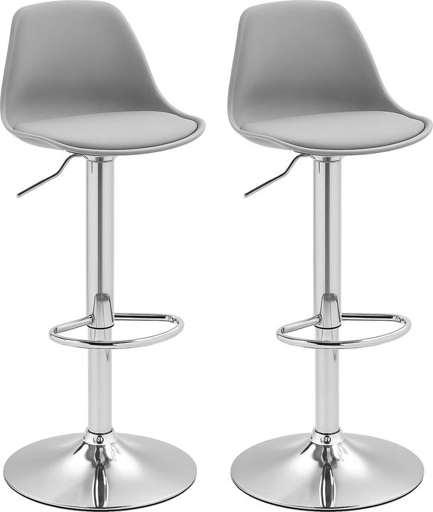 Produktbild Homcom Barhocker Kunstleder Grau