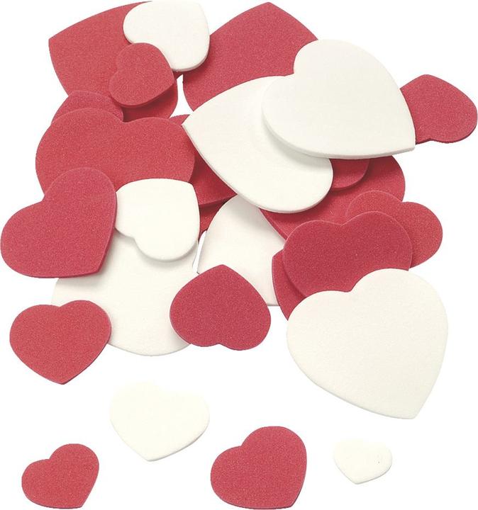 Actual product image Knorr Prandell Foam rubber Creasoft heart mix 1.5-3.5cm red/white PU=120 pieces