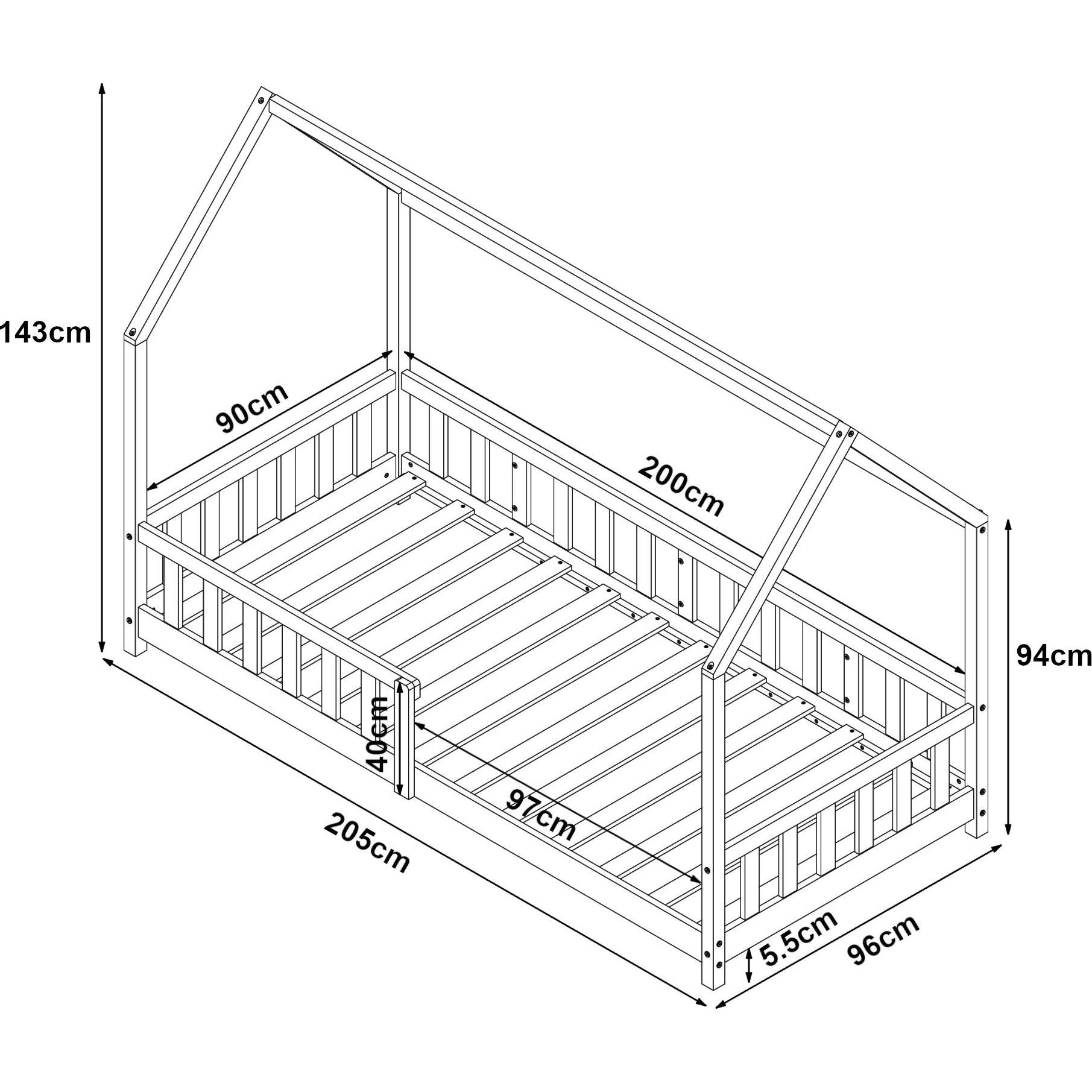 Thumbnail - En.Casa, Kinderbett, Hesel (90 x 200 cm)