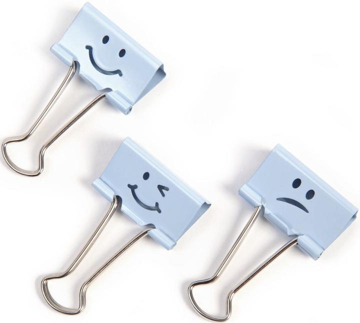 Immagine prodotto Rapesco 1350 Clip di fissaggio Emoji Foldback da 19 mm (azzurro) - 20 clip (20 x)