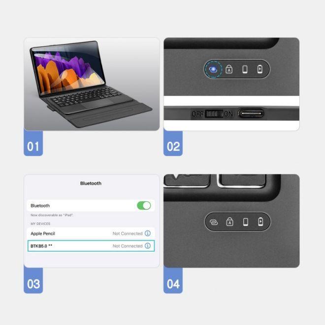 Produktbild Dux Ducis Touchpad Keyboard Case Wireless Bluetooth Keyboard for Samsung Galaxy Tab S7 (US, Galaxy Tab S8)