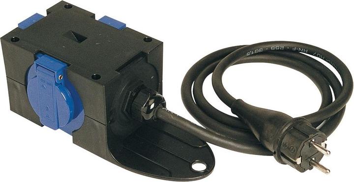Actual product image PCE 9430409 3-way socket distributor Black, Blue (3x)