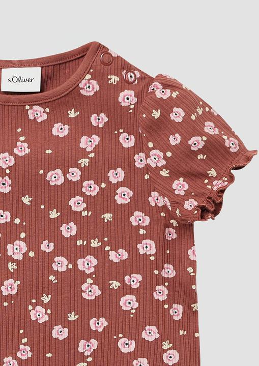 Produktbild S.Oliver T-Shirt Elastisches T-Shirt aus Rippware mit Puffärmeln (74)