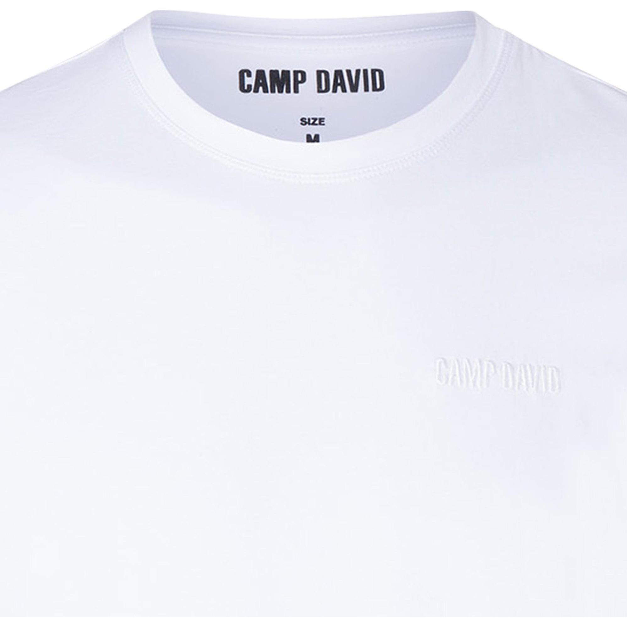 Thumbnail - Camp David, Herren, Shirt, T-Shirt Casual Bequem sitzend, Weiss, (M)