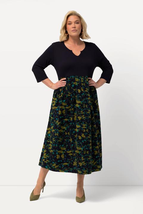 Produktbild Ulla Popken Jerseykleid, Schmetterlinge, Tunika-Ausschnitt, 3/4-Arm (68)