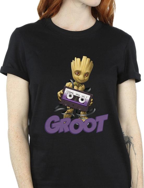 Actual product image Guardians of the Galaxy Womens/Ladies Groot Casette Cotton Boyfriend T-Shirt (L)