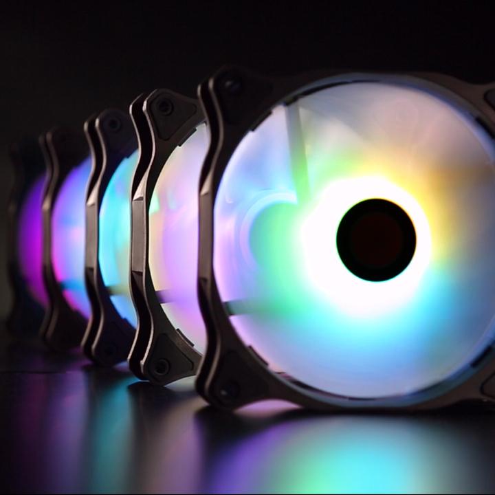 Produktbild Raijintek EOS 12 RBW ADD Lüfter, 2er-Set inkl. Controller (120 mm, 2 x)