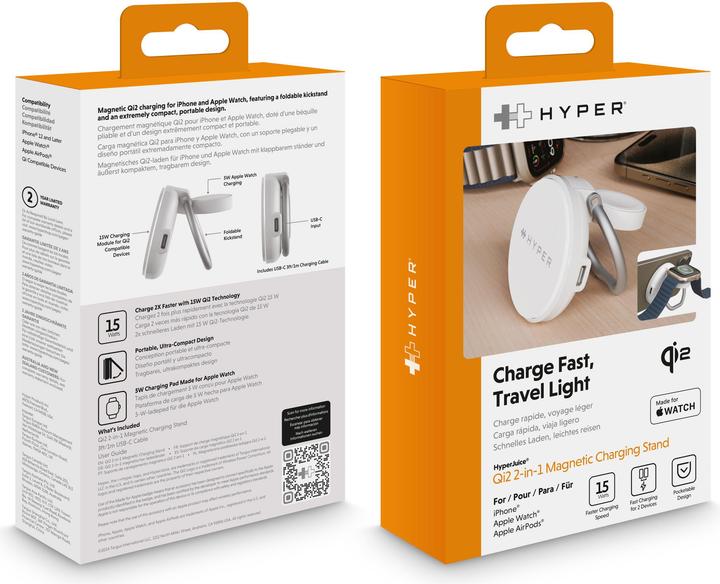 Image du produit Targus Qi2 2-en-1 Support de charge magnétique WH (15 W)