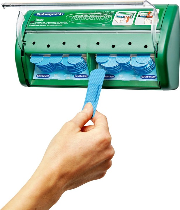 Actual product image Salvequick Plaster dispenser Blue Detectable (1 x)