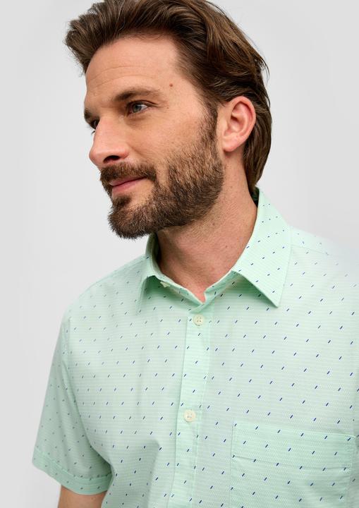 Produktbild s.Oliver Hemd Slim: Kurzarmhemd aus Baumwollstretch (M)