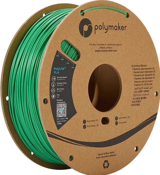 Produktbild Polymaker PolyLite PLA - Green - 1.75mm (PLA, 1.75 mm, 1000 g)