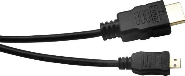 Produktbild Exertis Connect Micro HDMI Kabel, High Speed mit Ethernet, vergoldet, HDMI St. A / HDMI Micro St. D, 5,0 m Anschluss (5 m, HDMI)
